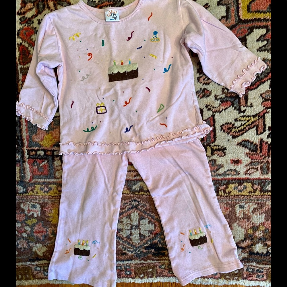 Luigi Little Girl’s Happy B’day Two Piece Outfit